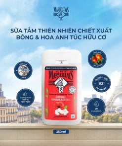 Sữa Tắm Pháp Le Petit Marseillais Dịu Nhẹ Bông & Hoa Anh Túc Hữu Cơ