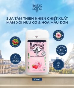 Sữa Tắm Pháp Le Petit Marseillais Dịu Nhẹ Mâm Xôi Hữu Cơ & Hoa Mẫu Đơn